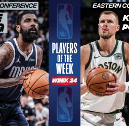 Kristaps Porzingis y Kyrie Irving, jugadores de la semana NBA