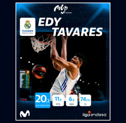 Edy Tavares, MVP Movistar del mes de octubre
