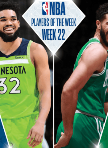 Karl-Anthony Towns y Jayson Tatum, jugadores de la semana NBA