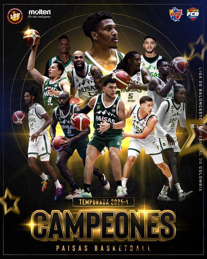 Paisas conquista Colombia y recupera su trono en el baloncesto profesional