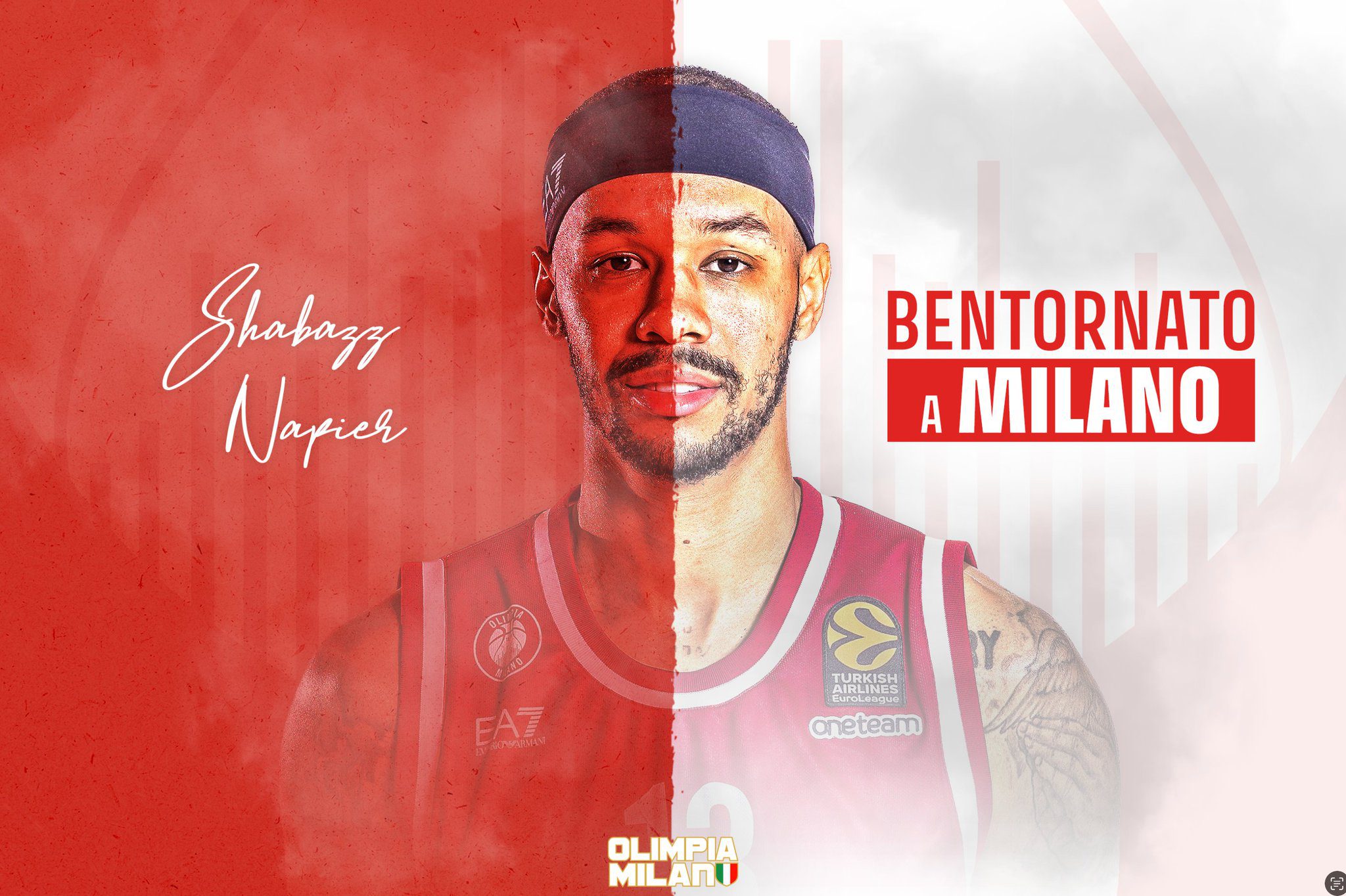 Ha vuelto ¡Shabazz Napier está de nuevo con Olimpia Milán!
