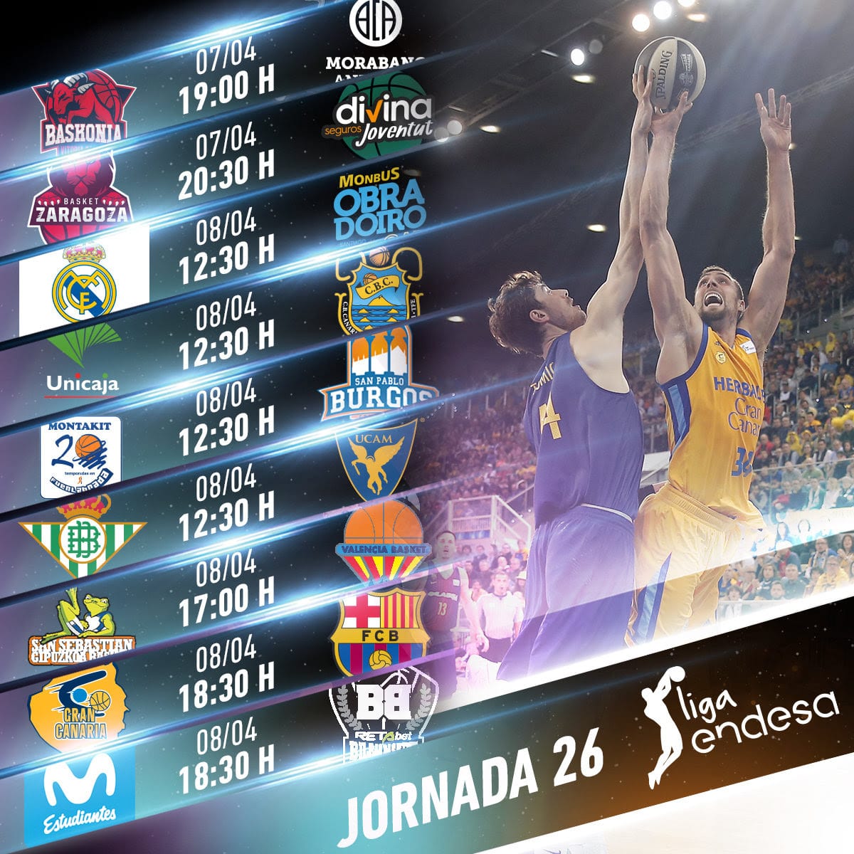 Toda la información de la jornada 26 de la liga Endesa
