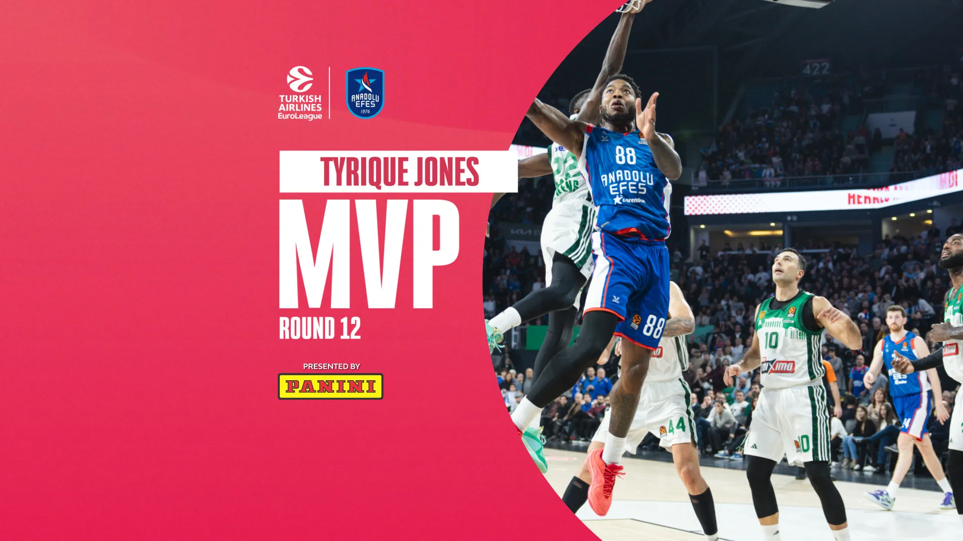MVP Jornada 12º de la EuroLeague: Tyrique Jones, Anadolu Efes Estambul