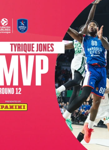 MVP Jornada 12º de la EuroLeague: Tyrique Jones, Anadolu Efes Estambul