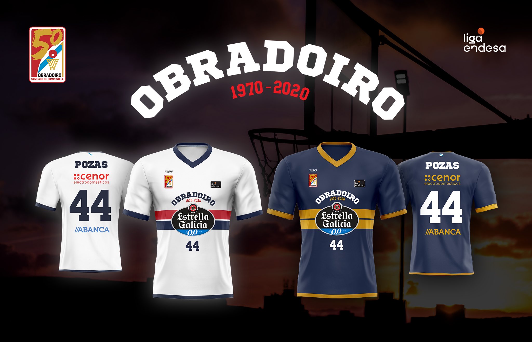 El Monbus Obradoiro presenta las camisetas de juego para la temporada 2020/21, de la mano de GEFF, en Deportes Caneda
