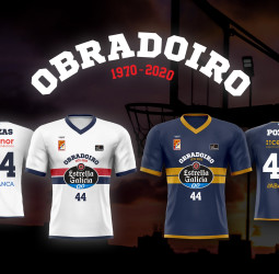 El Monbus Obradoiro presenta las camisetas de juego para la temporada 2020/21, de la mano de GEFF, en Deportes Caneda
