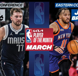 Jalen Brunson y Luka Doncic, jugadores del mes de marzo NBA