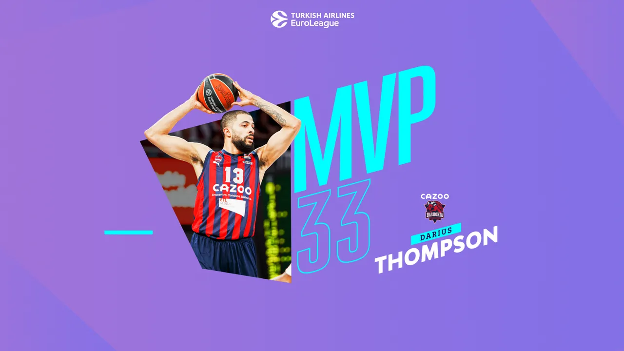 MVP de la 33ª jornada EuroLeague: Darius Thompson, Cazoo Baskonia Vitoria-Gasteiz