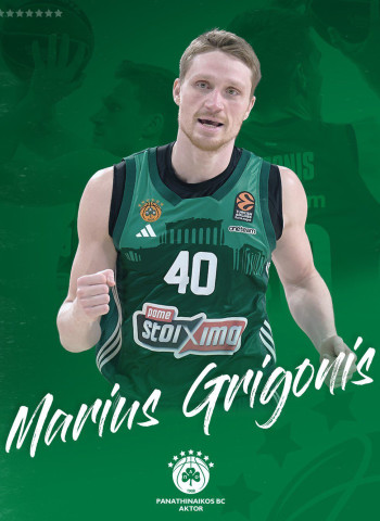 Marius Grigonis continuará vistiendo la camiseta del Panathinaikos