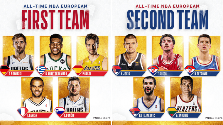 Parker, Doncic, Nowitzki, Antetokounmpo y Pau Gasol, el mejor quinteto europeo de la historia NBA