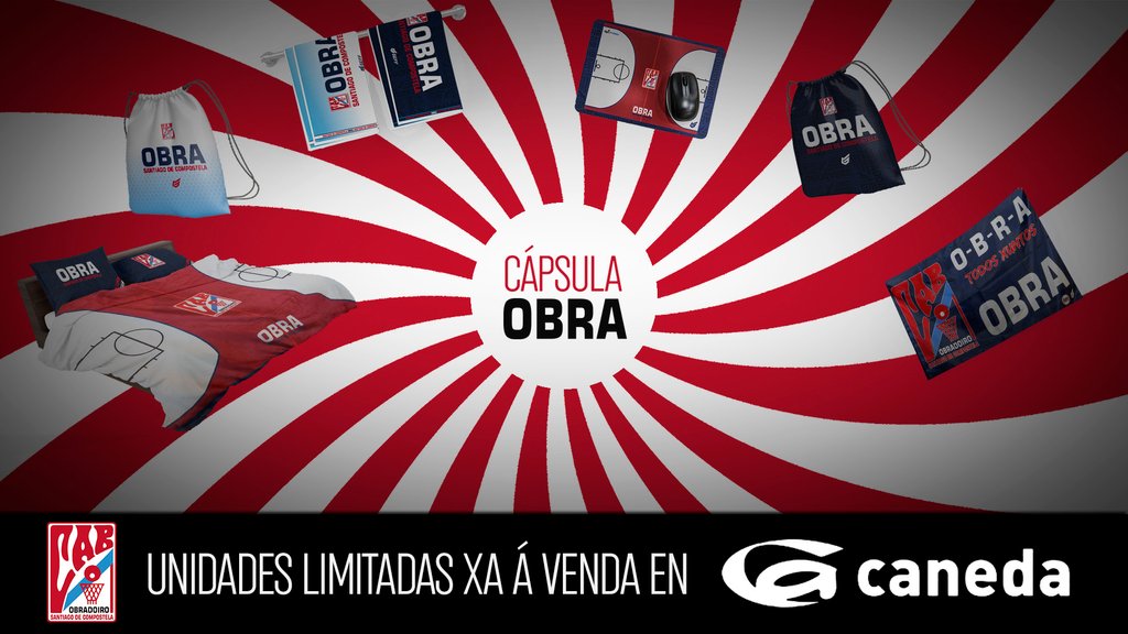 El Monbus Obradoiro lanza una colección cápsula de nuevos productos obradoiristas con unidades limitadas