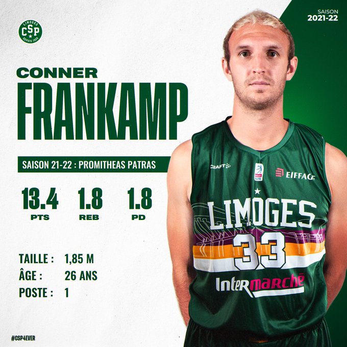 Conner Frankamp refuerza al Limoges para los playoffs