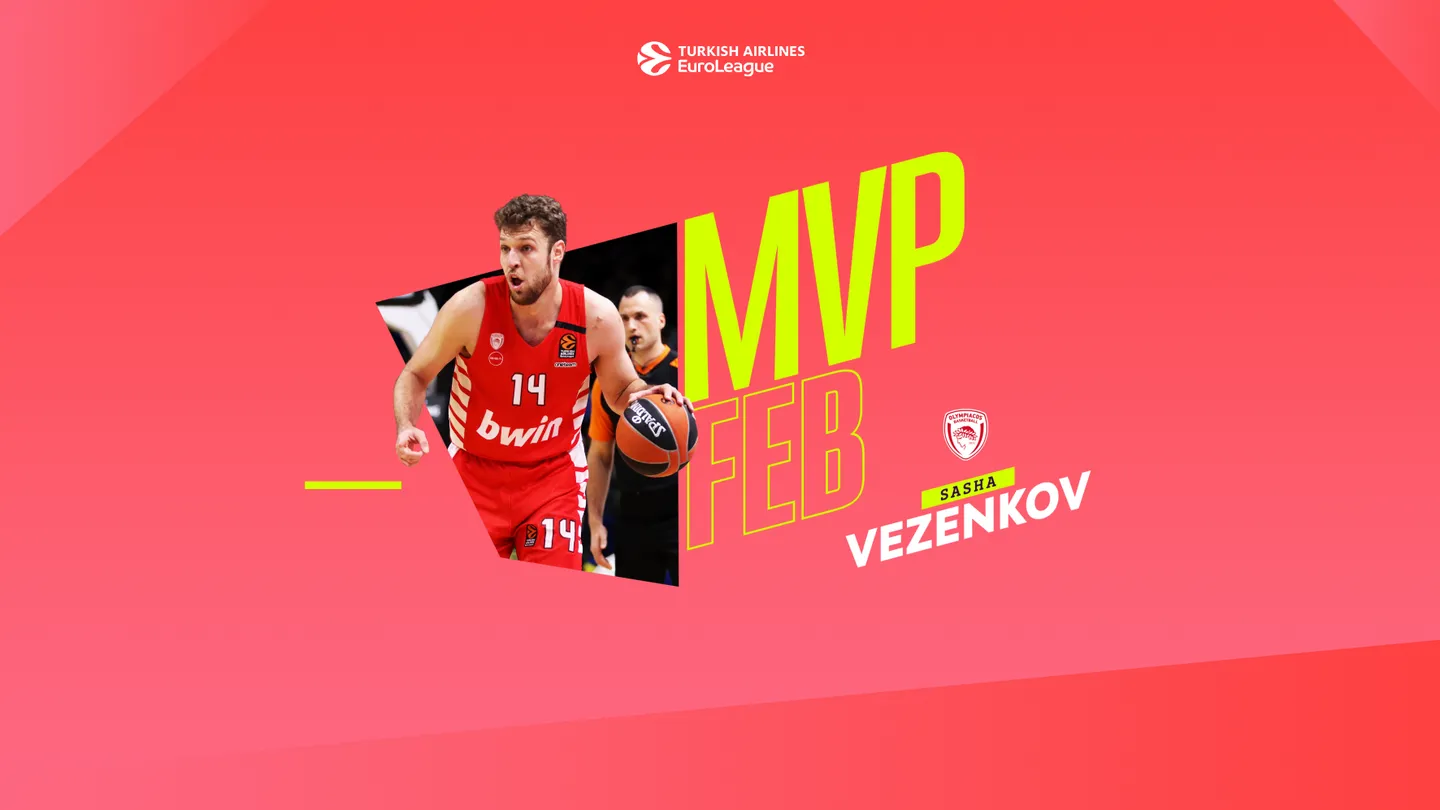 MVP de febrero EuroLeague: Sasha Vezenkov, Olympiacos Piraeus