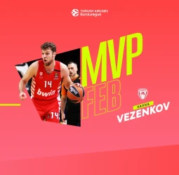 MVP de febrero EuroLeague: Sasha Vezenkov, Olympiacos Piraeus