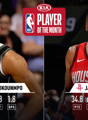 Giannis Antetokounmpo y James Harden, mejores jugadores del último mes en la NBA