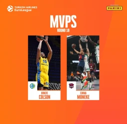 Co-MVPs de la jornada 18º EuroLeague: Bonzie Colson, Maccabi y Chima Moneke, Baskonia