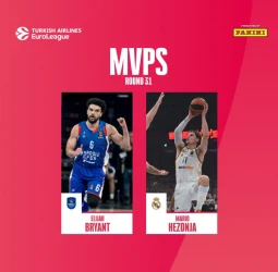 Co-MVPs de la jornada 31º: Mario Hezonja, Real Madrid y Elijah Bryant, Efes
