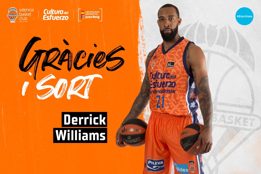 Derrick Williams finaliza su contrato con Valencia Basket