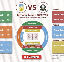 Las entradas para el Rio Natura Monbus Obradoiro – RETAbet Bilbao Basket a la venta en oficinas y página web