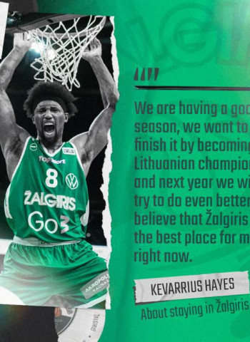 El Zalgiris Kaunas anuncia la renovación de Kevarrius Hayes