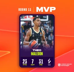 MVP de la Jornada 13 EuroLeague: Theo Maledon, LDLC ASVEL Villeurbanne