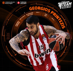 Georgios Printezis, en el equipo ideal de la decada 2010-20 en la EuroLeague