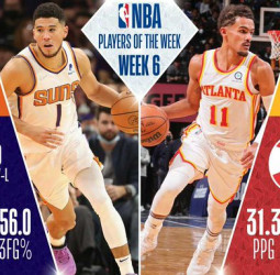 Trae Young y Devin Booker, jugadores de la semana NBA