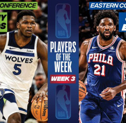 Joel Embiid y Anthony Edwards, jugadores de la semana NBA