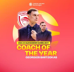 Entrenador del año EuroLeague: Georgios Bartzokas, Olympiacos Piraeus