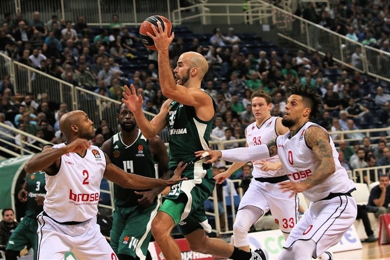 Calathes lidera el Panathinaikos en la victoria sobre el Brose Baskets (93-83)
