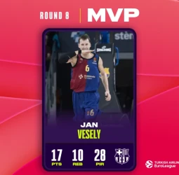 MVP de la Jornada 8 de la EuroLeague: Jan Vesely, FC Barcelona