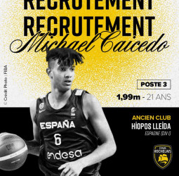 El Stade Rochelais Basket anuncia el fichaje de Michael Caicedo