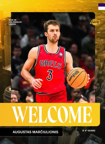 Augustas Marciulonis prueba suerte en la NBA: contrato de pretemporada con los Lakers
