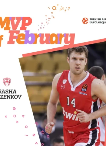 MVP de EuroLeague en febrero: Sasha Vezenkov, Olympiacos Piraeus