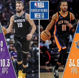 Domantas Sabonis y Jalen Brunson, jugadores de la semana NBA