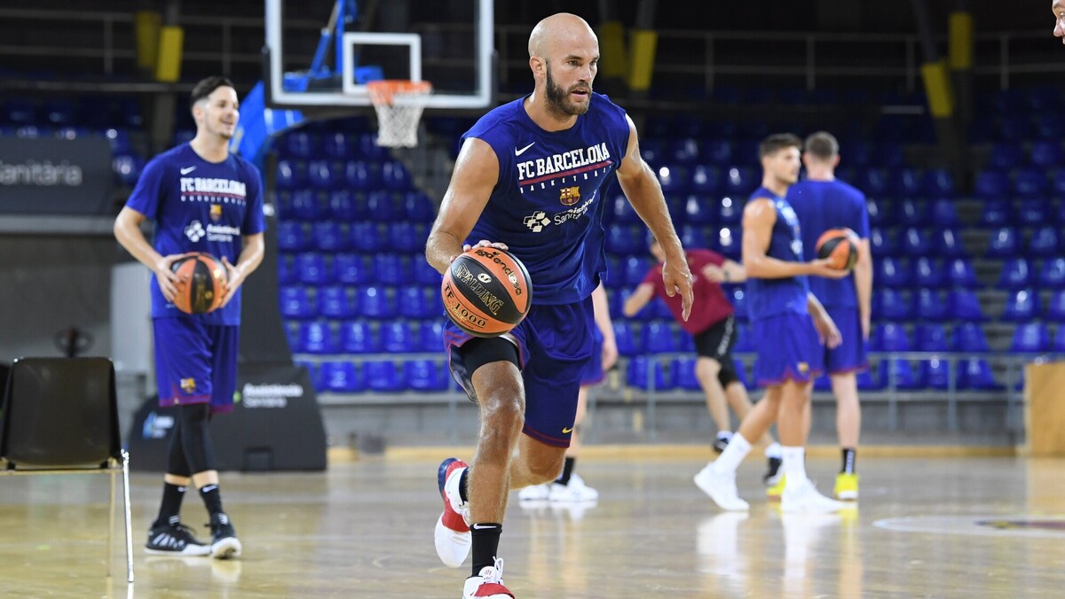 Primera sesión de trabajo en el Palau Blaugrana