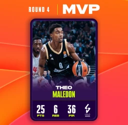 MVP de la Jornada 4 EuroLeague: Theo Maledon, LDLC ASVEL Villeurbanne