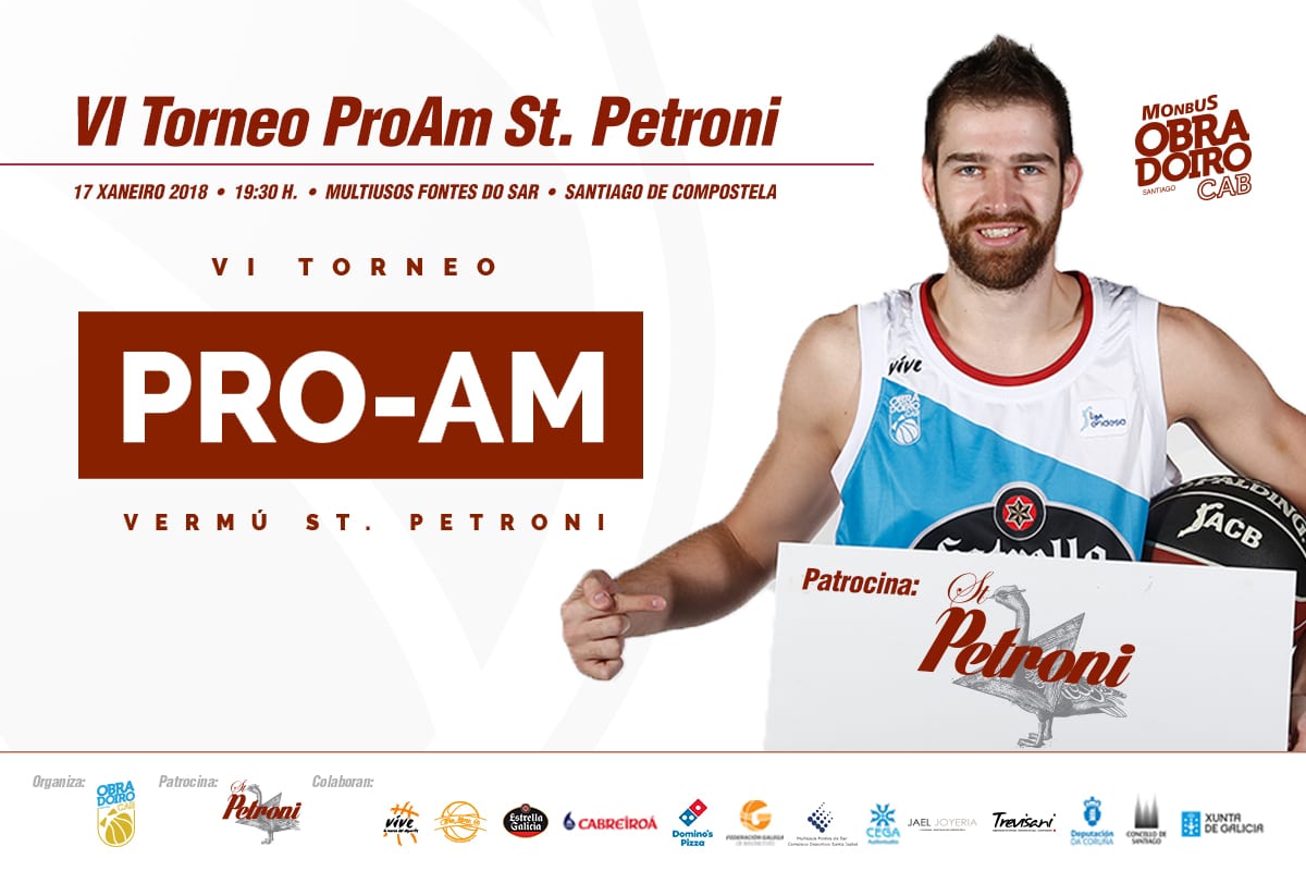 Patrocinadores, medios y peñistas competirán por ser campeones del VI Torneo ProAm St. Petroni con los jugadores del Monbus Obradoiro