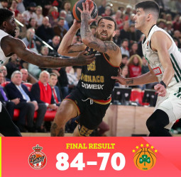 El Panathinaikos no tiene argumentos para superar al AS Mónaco, 84-70
