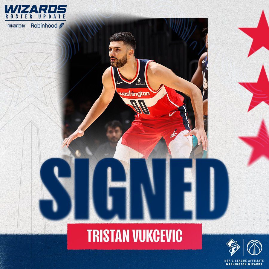 Tristan Vukcevic seguirá en los Wizards pero con contrato "two-way"