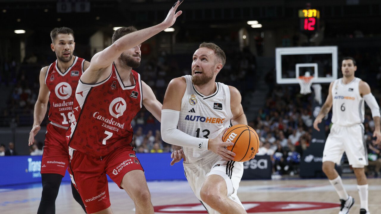 El Real Madrid corta su mala racha superando al Zaragoza, 101-95
