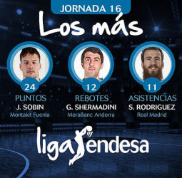 Los más de la jornada 16 de la liga Endesa