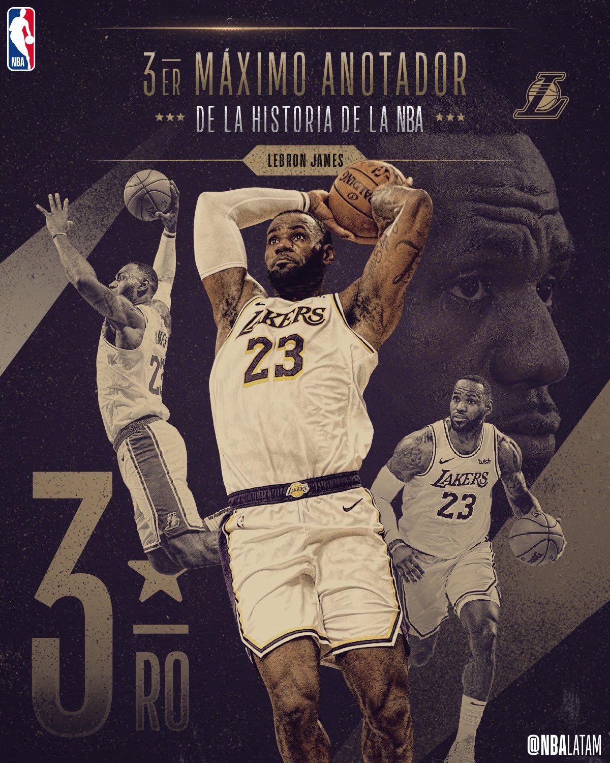 LeBron James ya es el tercer máximo anotador de todos los tiempos en la NBA