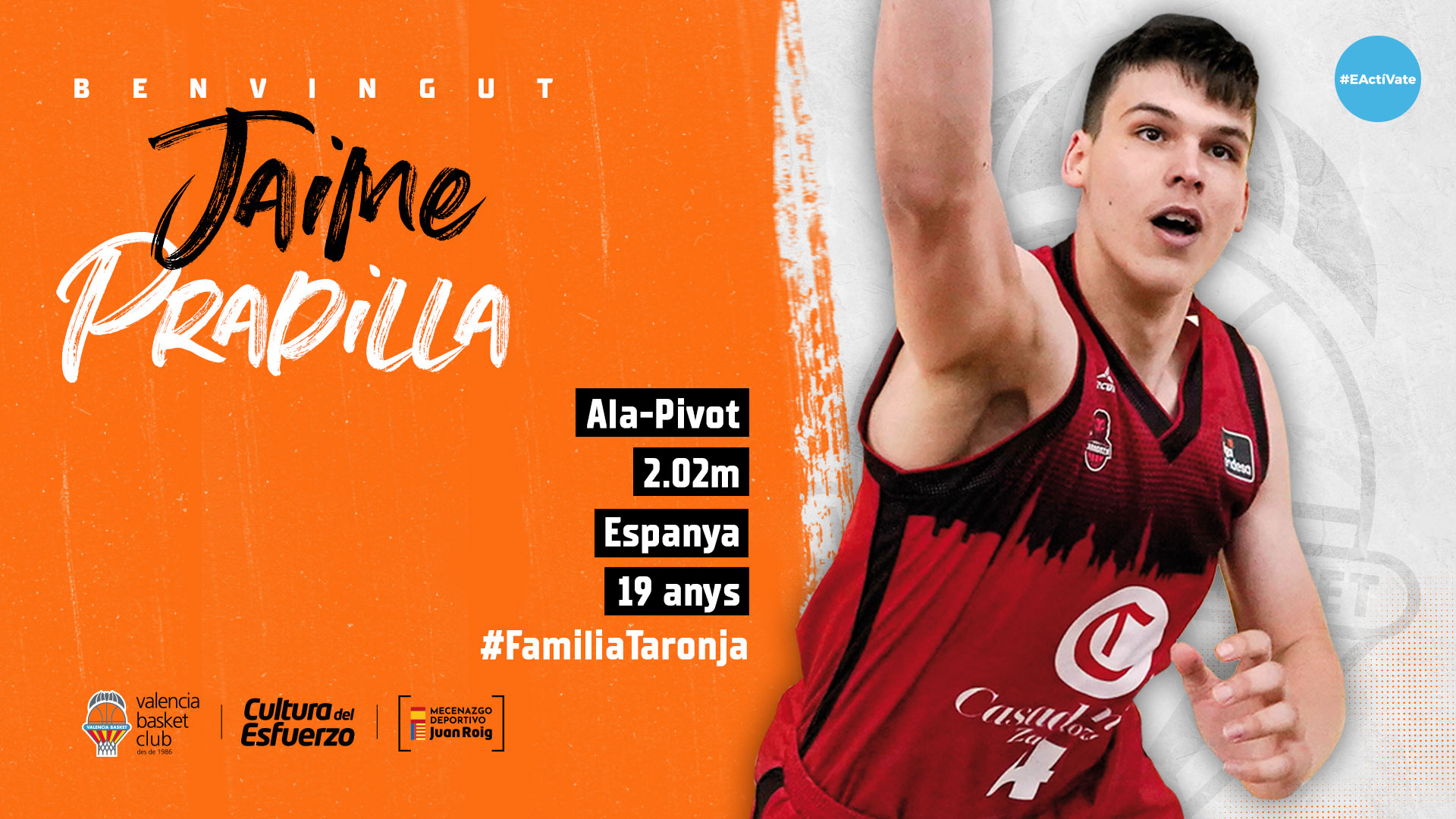 Valencia Basket incorpora a Jaime Pradilla para las próximas cuatro temporadas
