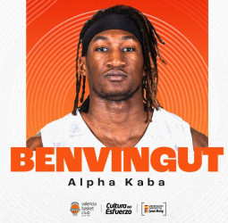 Valencia Basket incorpora al pívot Alpha Kaba hasta final de temporada