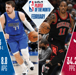 DeMar DeRozan y Luka Doncic, jugadores del mes de febrero en la NBA