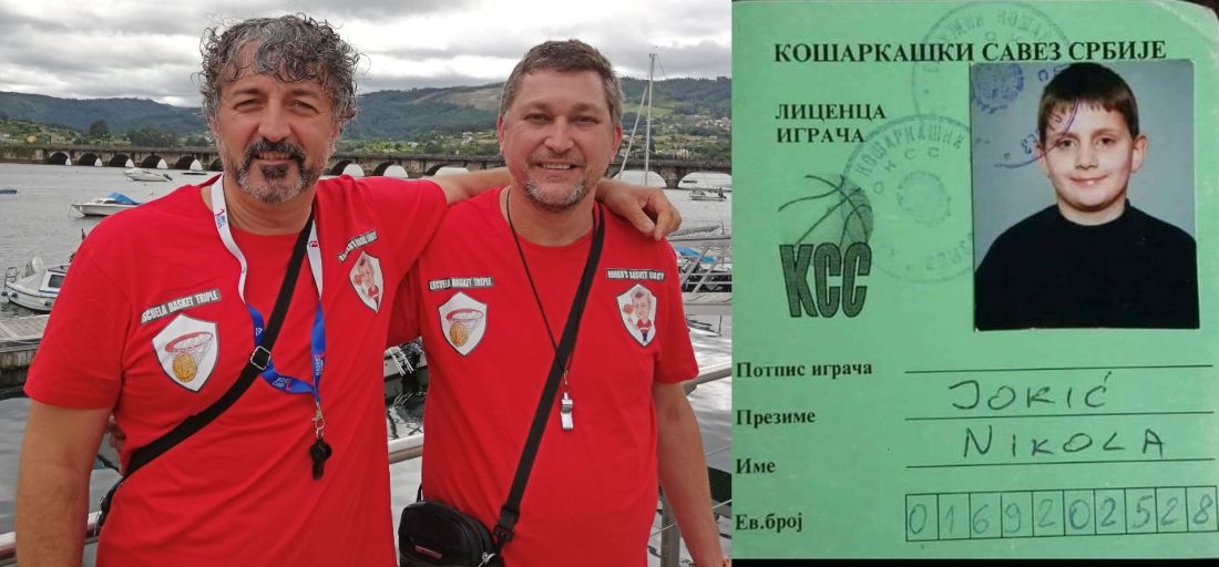 El primer entrenador de Jokic, Sinisa Savovic, en el campus 'Triple' de Pontedeume