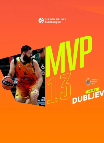 MVP jornqda 13 EuroLeague: Bojan Dubljevic, Valencia Basket