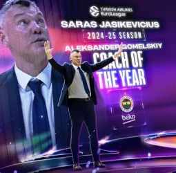 Sarunas Jasikevicius, nombrado Entrenador del Año Aleksander Gomelskiy 2024-25
