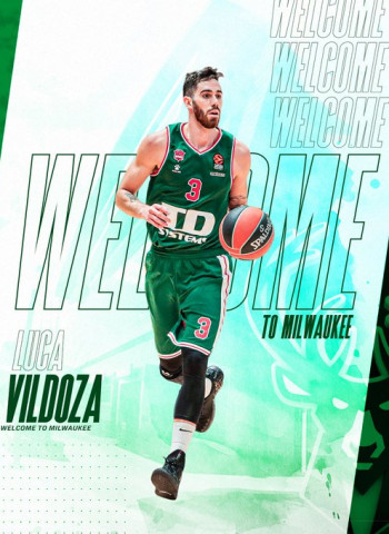 Las cifras de Luca Vildoza con los Milwaukee Bucks
